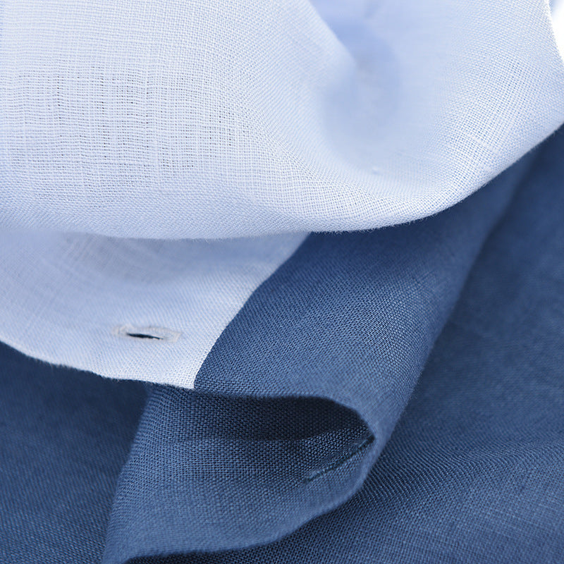chemise en lin bleu homme