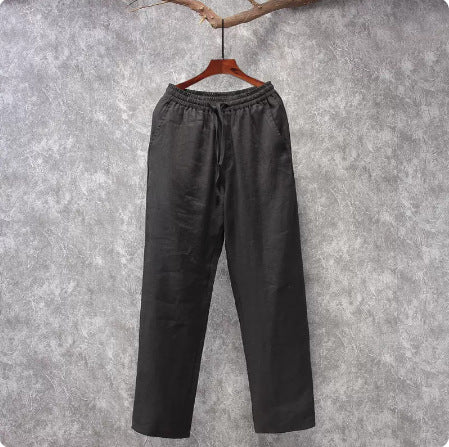 pantalon droit en lin homme