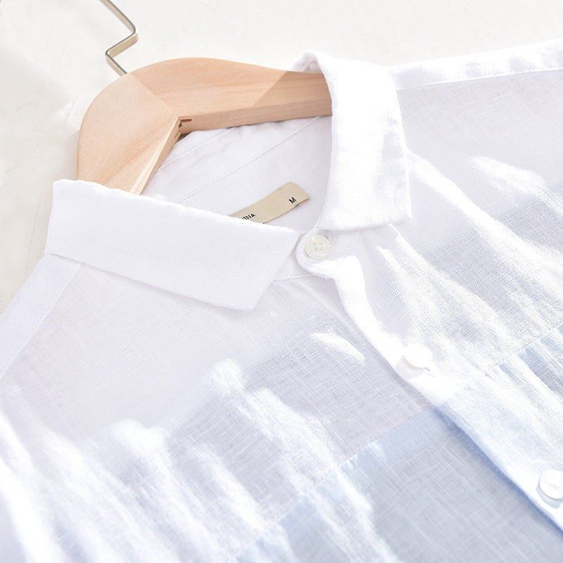 en lin bleu homme